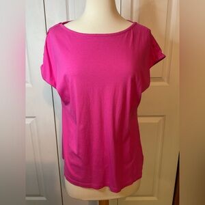 Talbots Hot‎ Pink Short Sleeve Tee Top Large